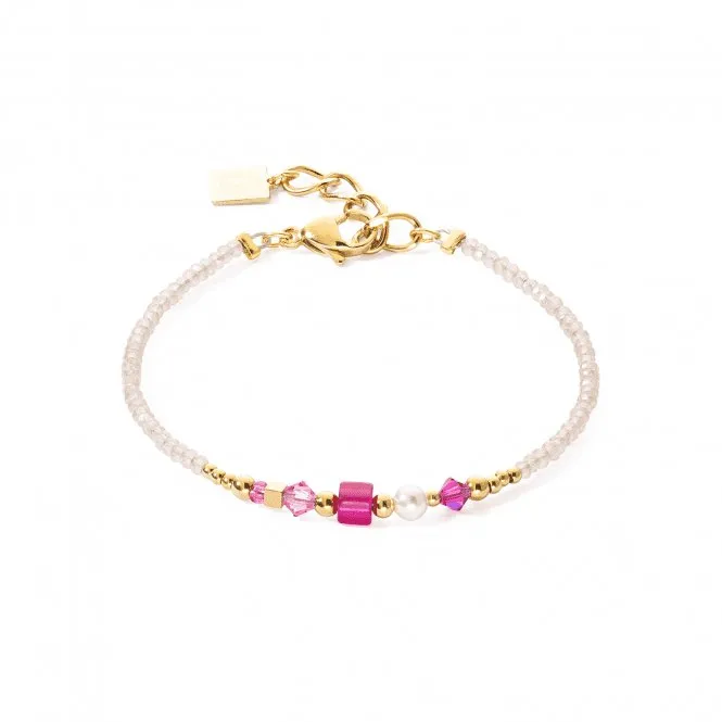 Square Stripes Magenta-Gold Bracelet 4355/30-0416