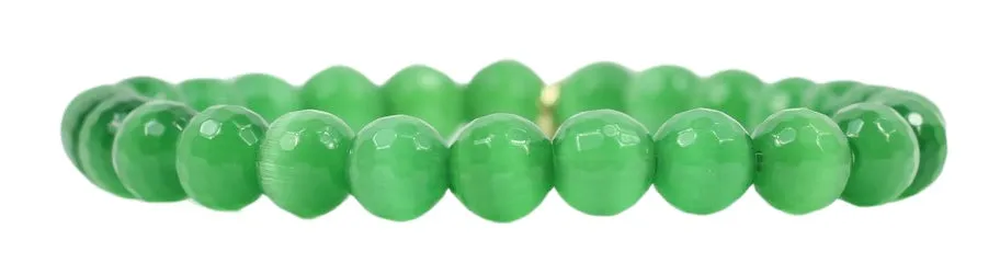 Stacker Stretch Bracelet - Green Cat's Eye