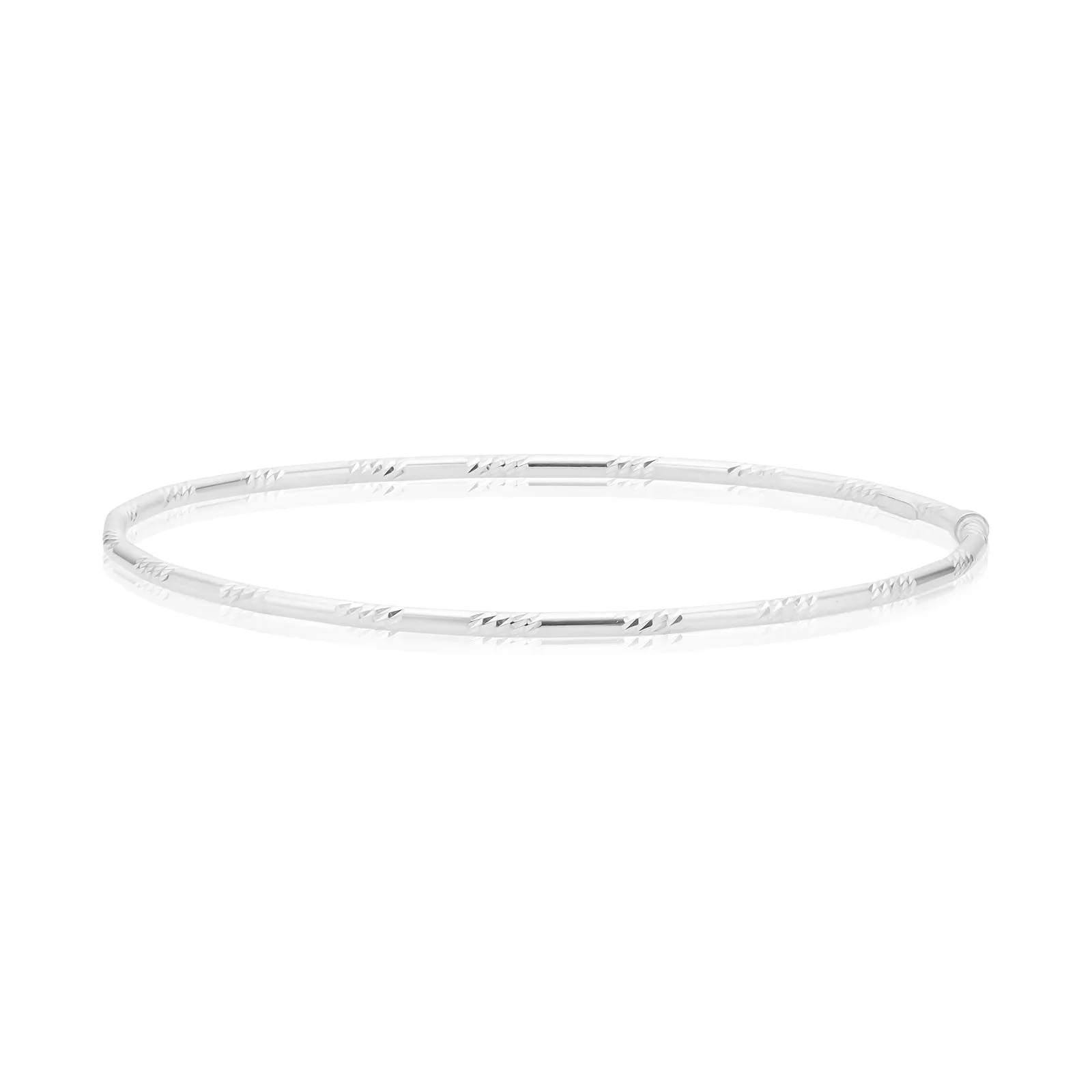 Sterling Silver 65mm Pattern Engraved Bangle