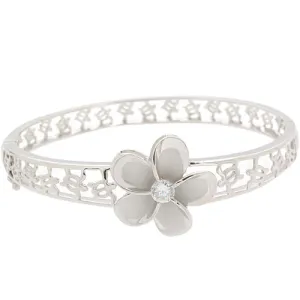 Sterling Silver Hawaiian Plumeria Honu(Turtle) Bangle