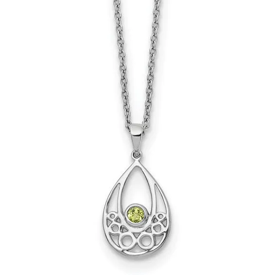 Sterling Silver White Ice Peridot Necklace