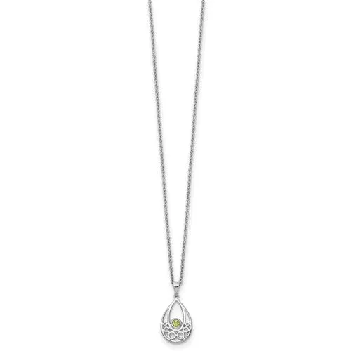 Sterling Silver White Ice Peridot Necklace