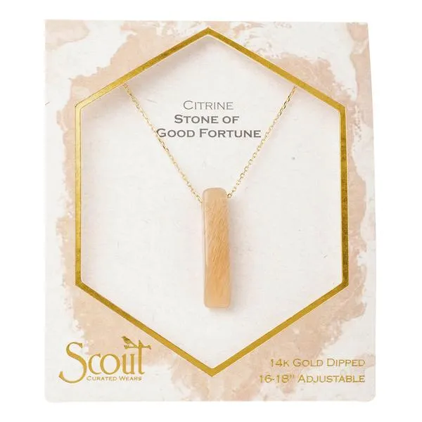 Stone Point Neck Citrine/Gold