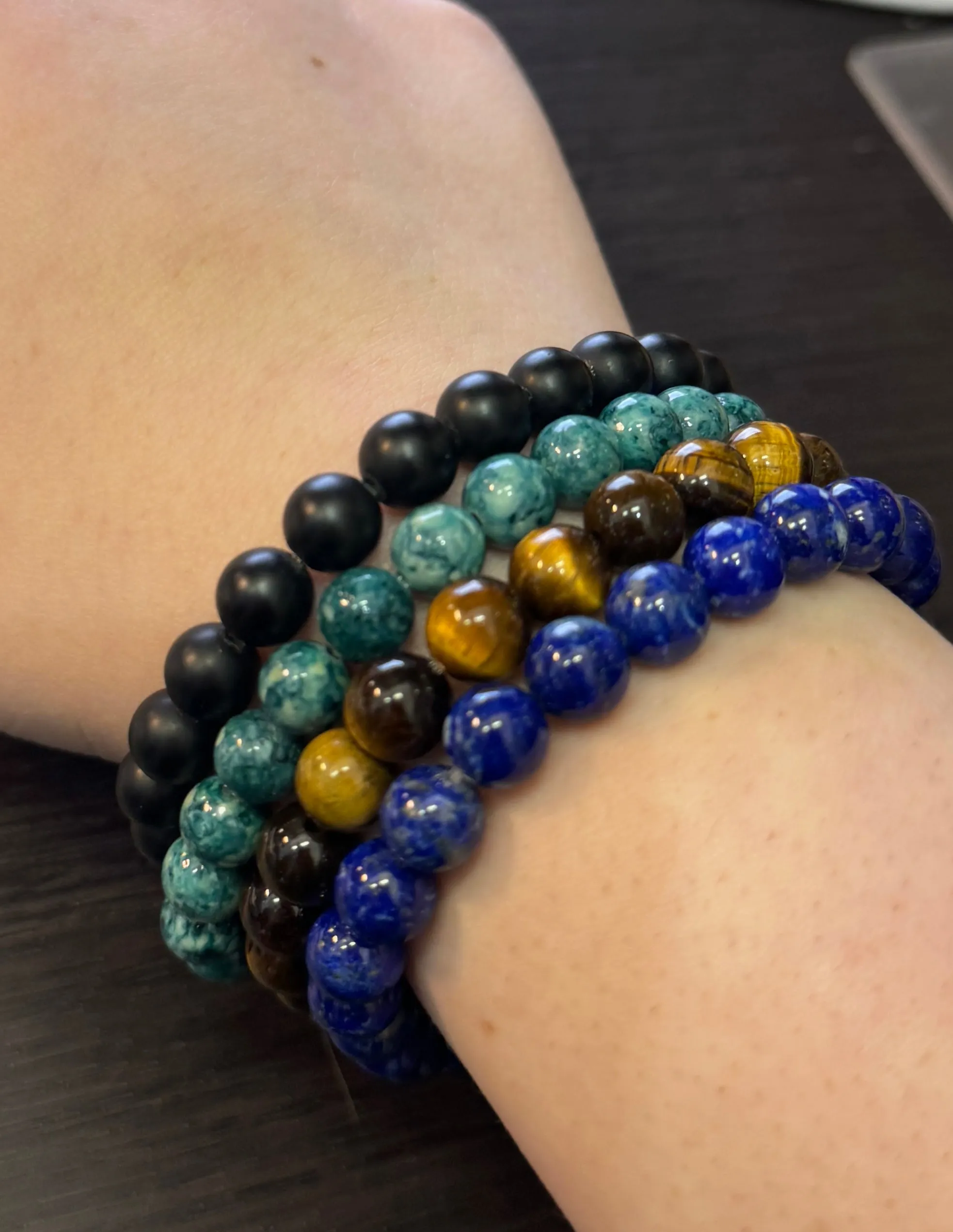 Stretchy Matte Ebony Beaded Bracelets