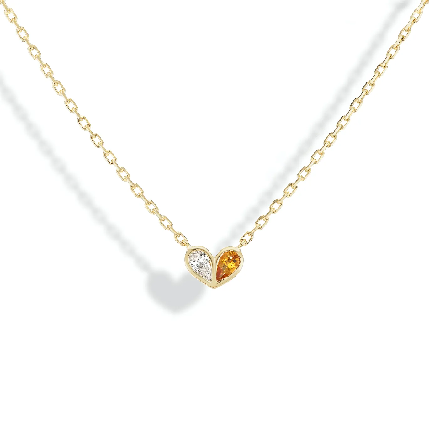 Sweetheart Necklace Diamond & Citrine