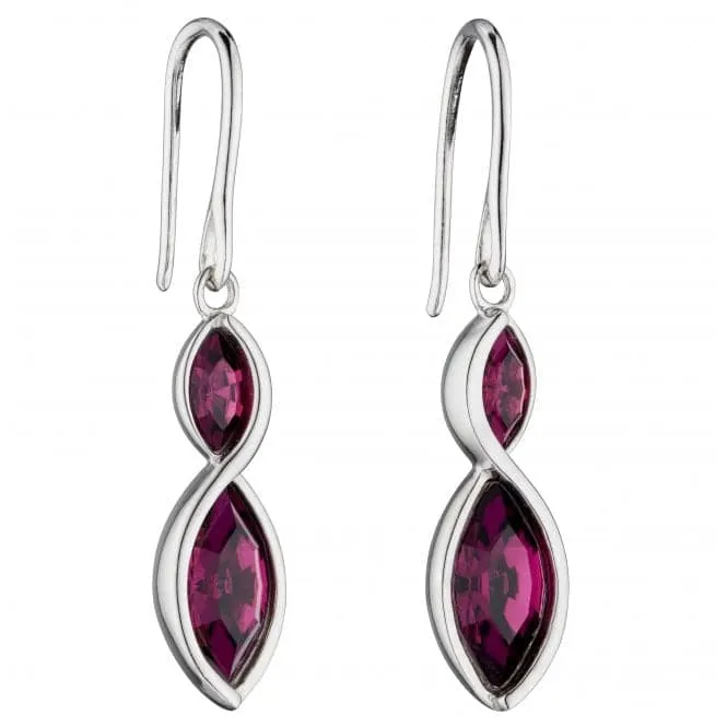 Twist Navette Amethyst Crystal Earrings E5800M