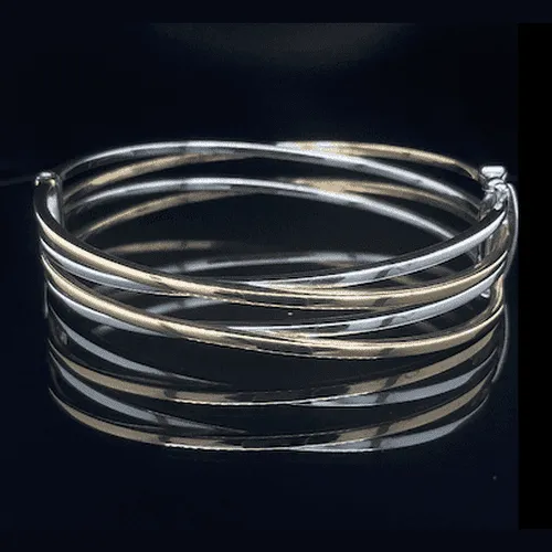 Two Tone Bangle Sterling Sliver