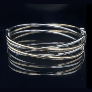 Two Tone Bangle Sterling Sliver