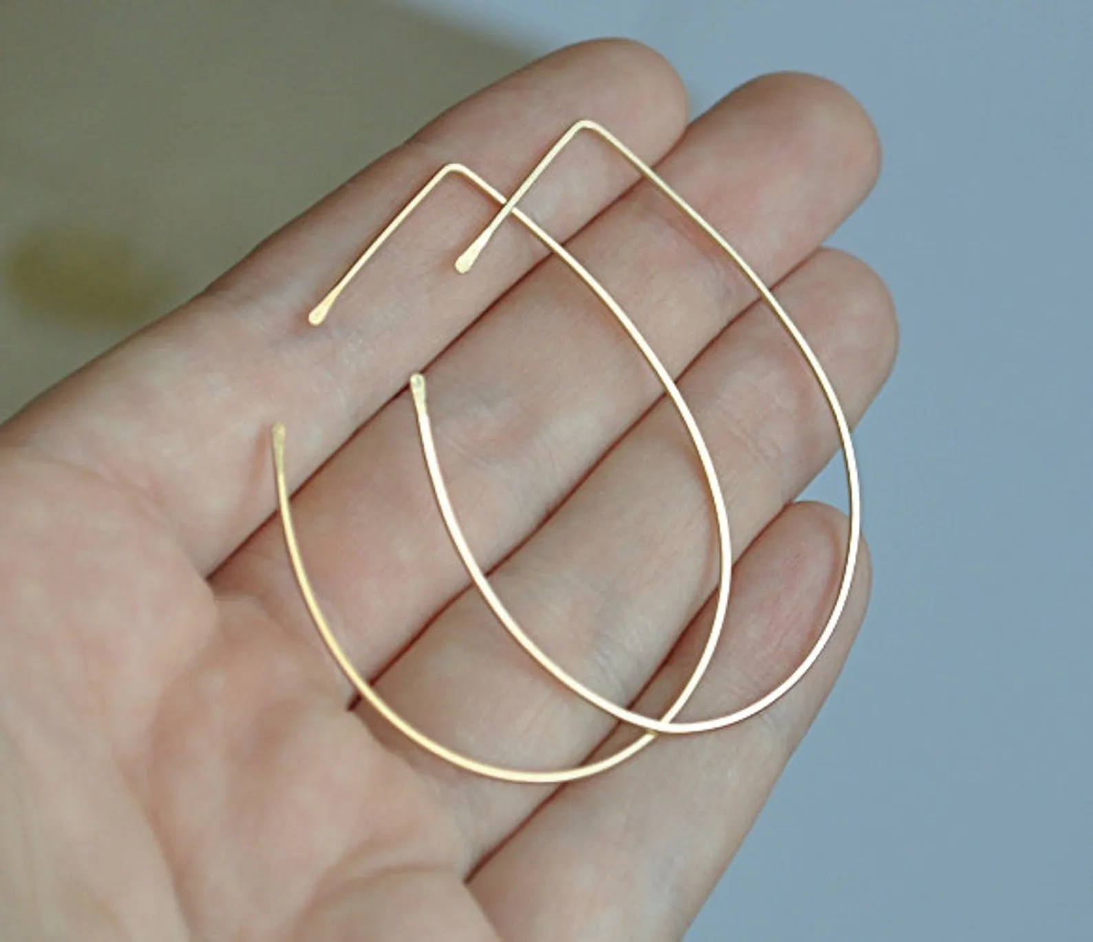 Ultra Thin Hoop Earrings - Lightweight Teardrop Earrings