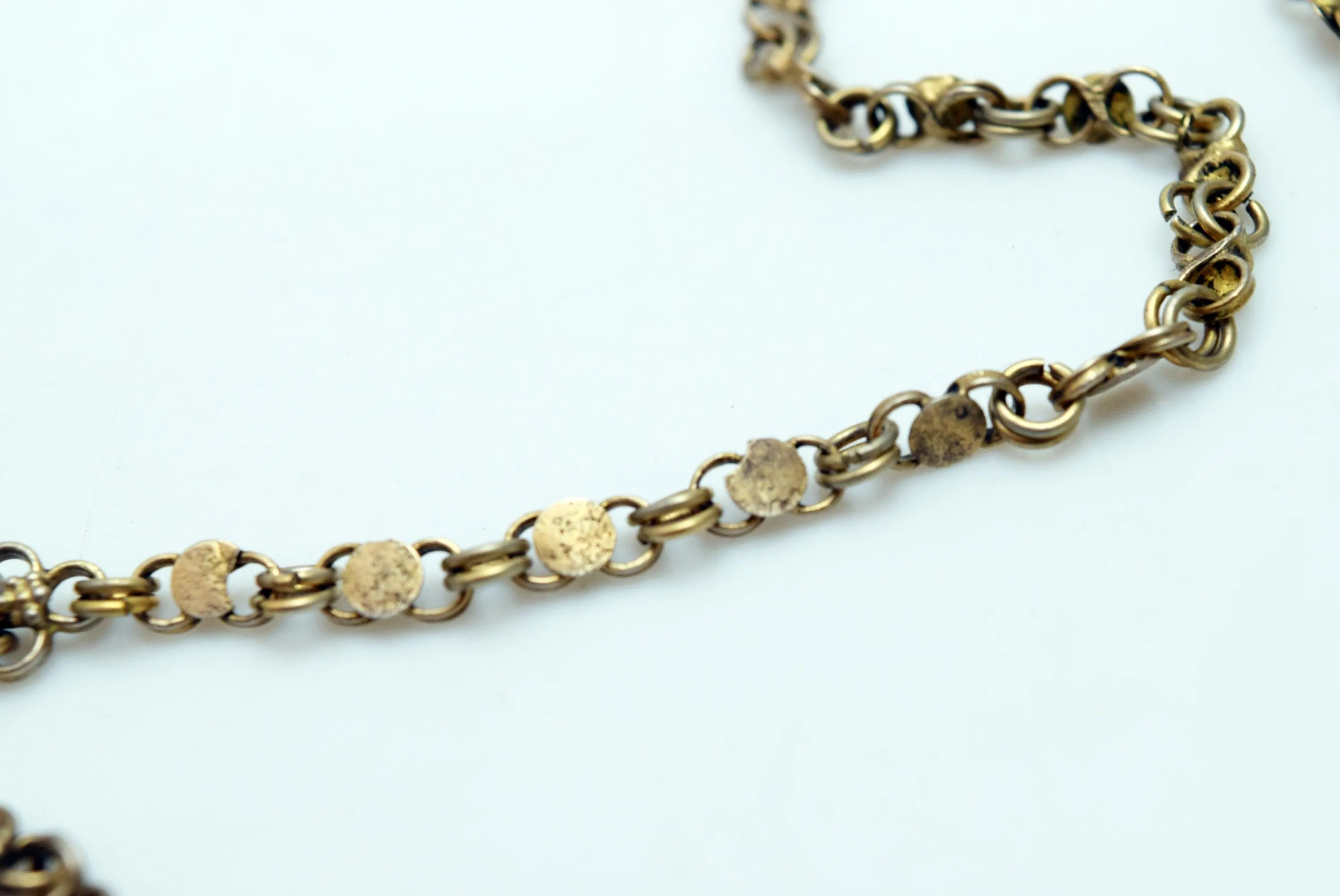 Vintage Middle Eastern Fine Gold Gilt Silver Filigree Bib Necklace