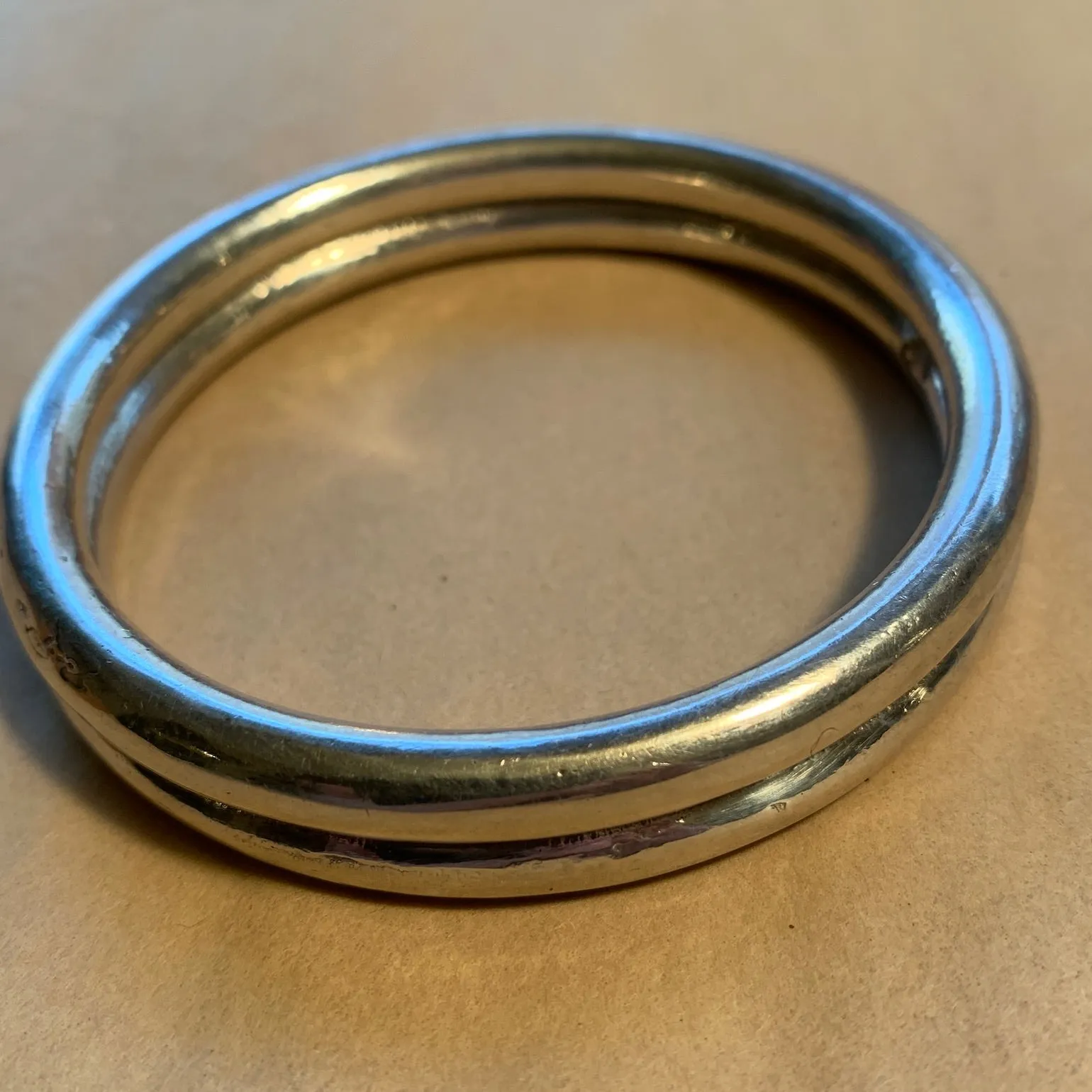 Vintage Silver Hollow Bangle